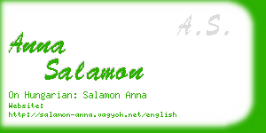 anna salamon business card